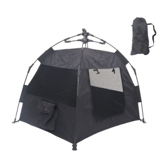 Tenda Kandang Kucing Luar Ruangan - Hitam, 90×70×68cm, Lipat